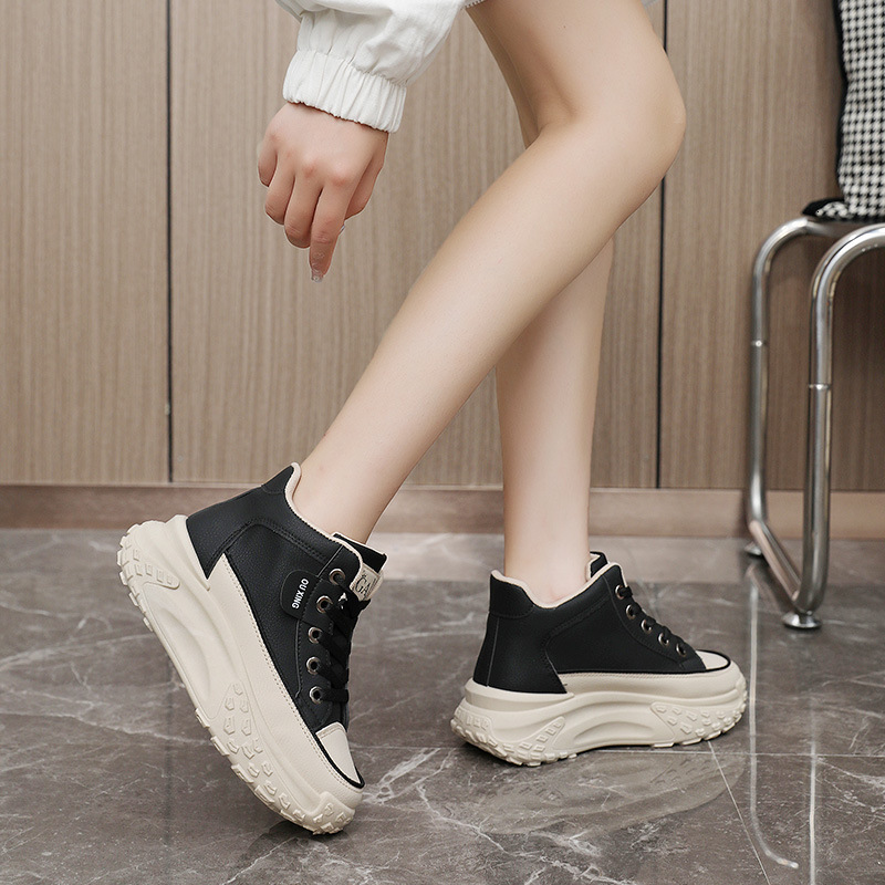 Ddmysports Y New Casual Board Autumn Fashion Breathable Shoes Increase Thick Sole Student Mid Top Korean Edition Trend OUTDOOR