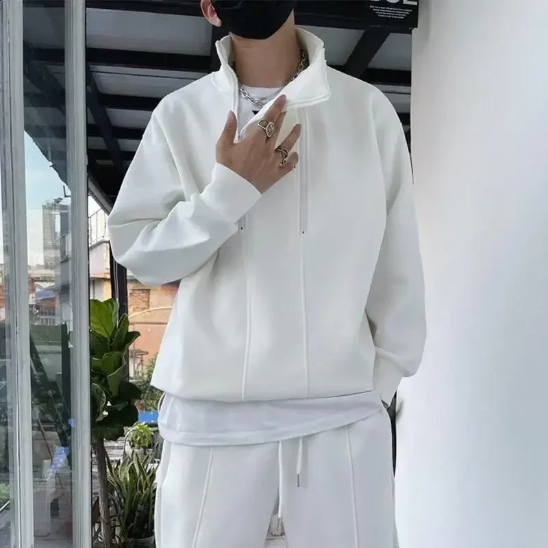 Mens 2-piece Hip Hop Mens Sportswear Fashion Clothing Solid Color Sportswear Running Clothing Mens Running Clothing 240827