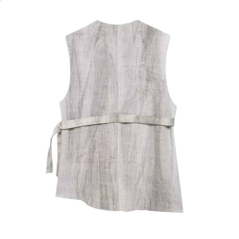 KEYANKETIAN womens tie dye printed vest retro single button lace n long sleeved strapless top 240828