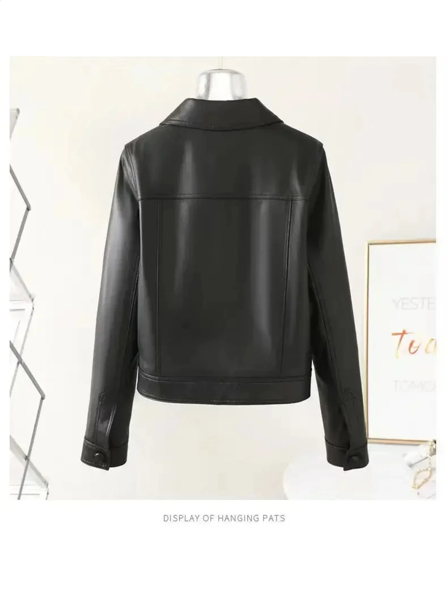 Autumn and Winter PUNG Leather Jacket Womens Clothing Coat Collar Jacket Fashion Cool Open Front Coat Long Sleeve Top Short Coat 240827