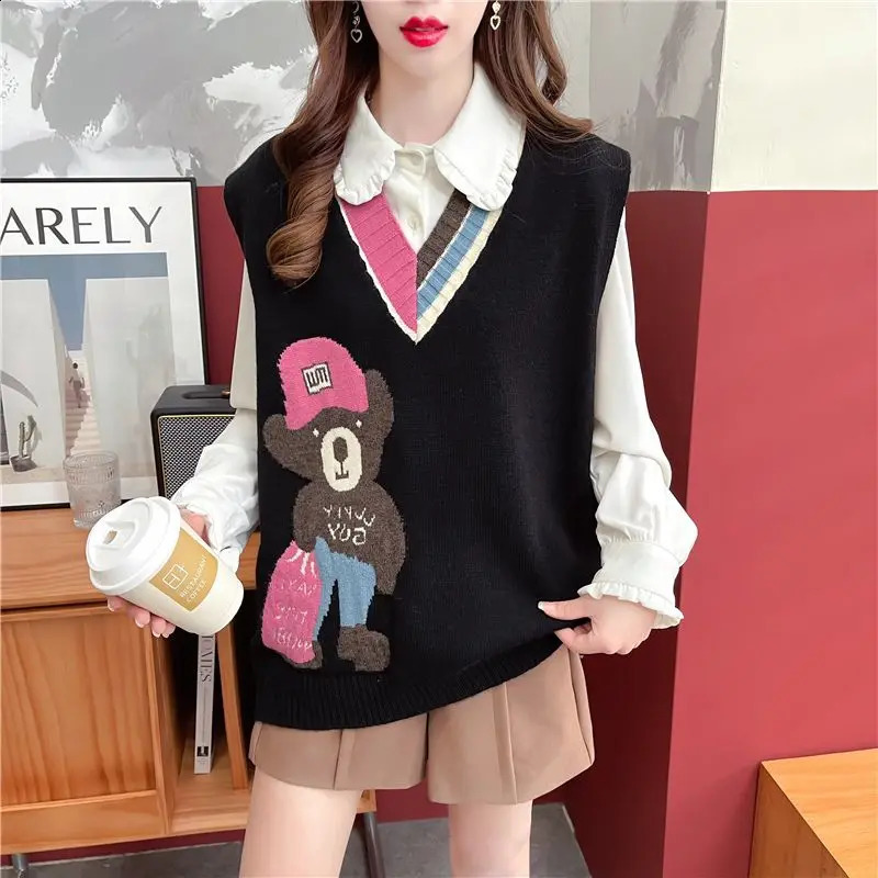 Fashion Knitted Vest Womens Autumn/Winter Fashion Western style Spring/Summer Jacket 240828