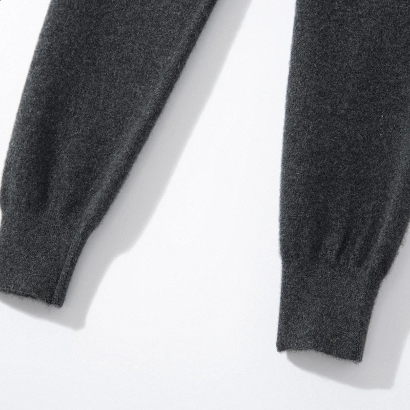 Thick and highly elastic 100% cashmere mens autumn and winter flat leg lined with wool warm pants 240828