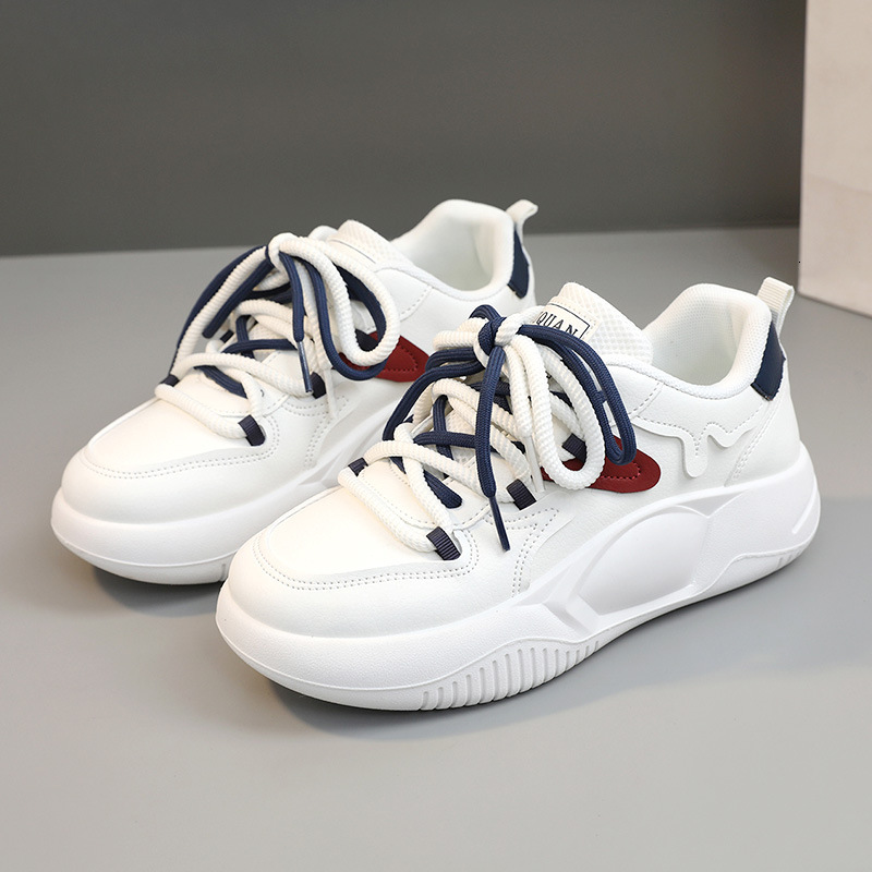 Ddmysports K New Women S Color Block Autumn Increase Thick Sole Cross Tie Casual Board Shoes Student Fashion OUTDOOR