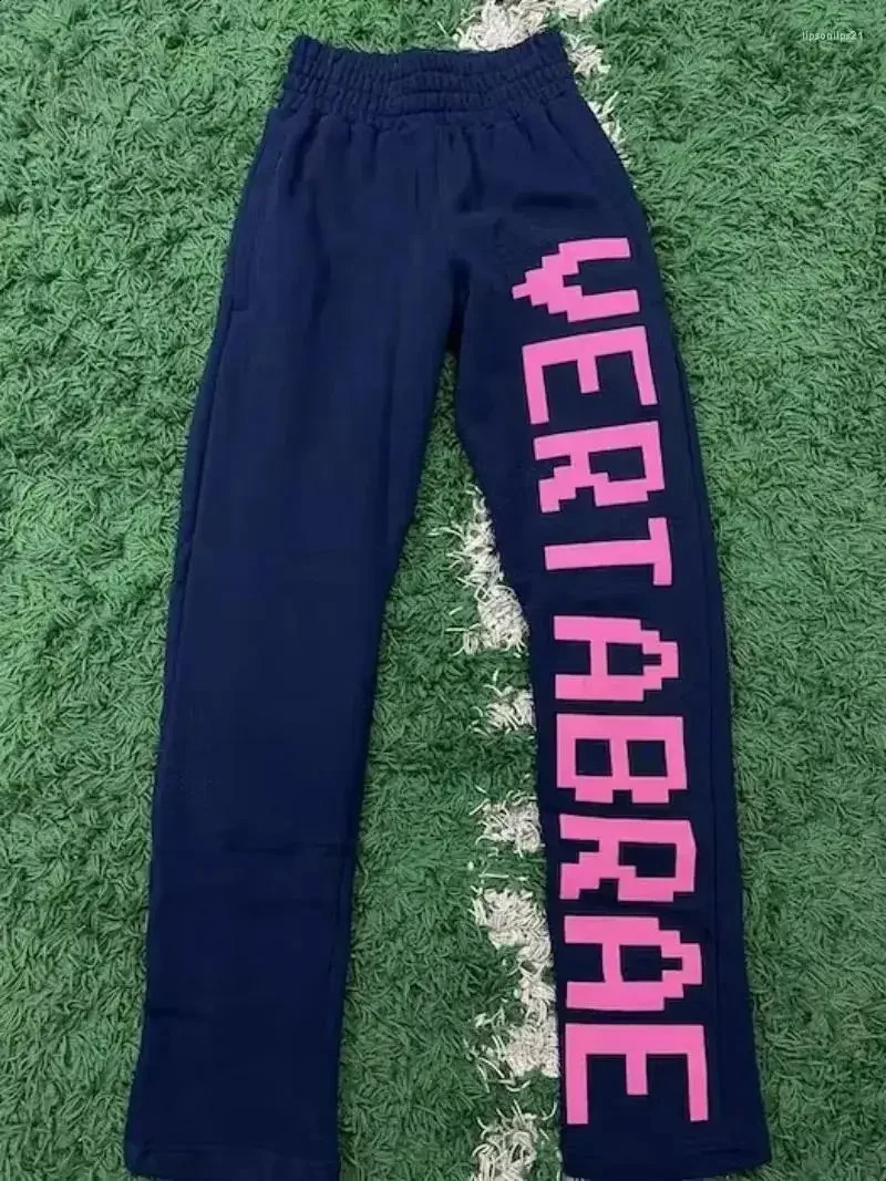 2024 Mens Sports Pants Harajuku Loose Casual Vertabrae2024 Y2K Elastic Waist Drawstring Letter Jogging Street Wear 240827