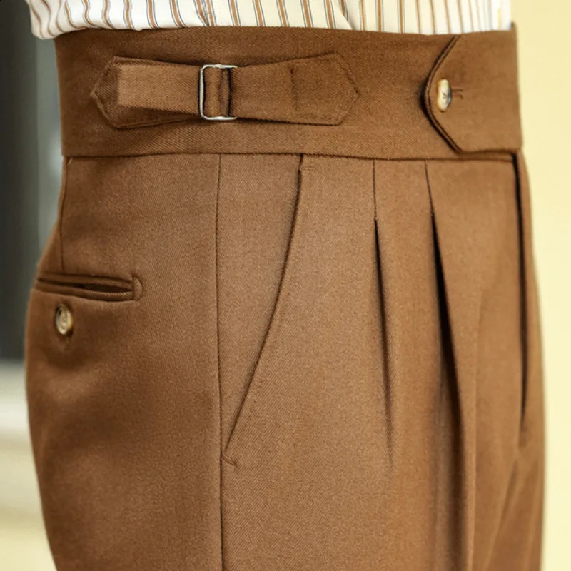 Italian retro mens business dress pants high waisted straight pants mens office mens casual pants Naples casual pants 240828