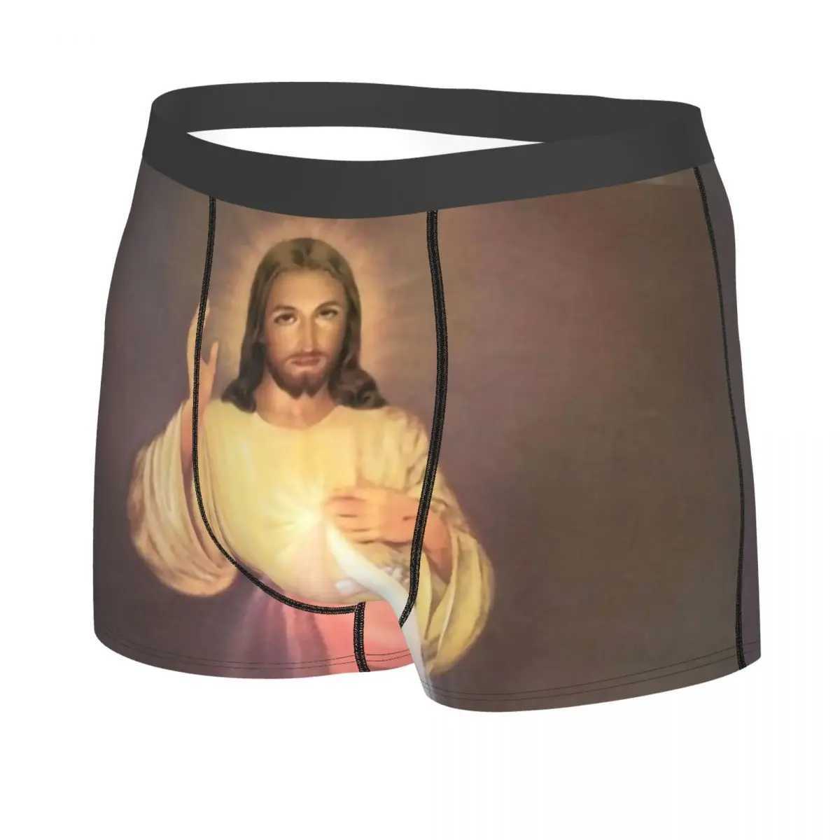 Custom Male Cool Divine Mercy Underwear Religion Christian Jesus Boxer Briefs Soft Shorts Panties Underpants Y240828