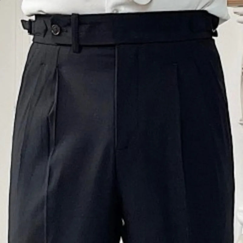autumn ultra-thin mens tripod high-quality leisure high waist straight leg tripod mens business tripod Naples Pantalones Hombre 240828