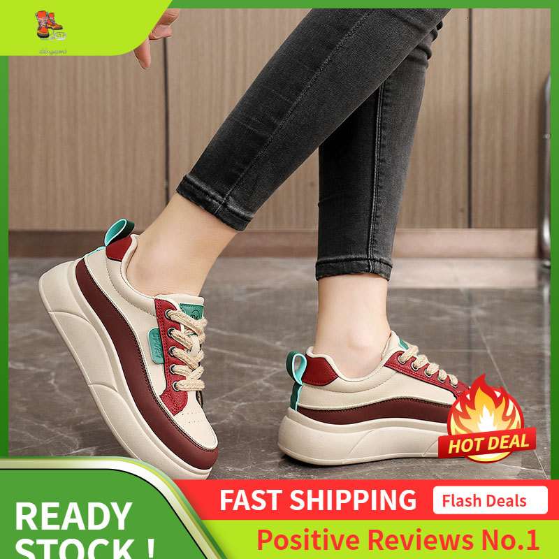 Ddmysports XQW New Color Blocked Women S Summer Breathable Sports Board Shoes Versatile Casual Thick Bottom Increased Wear Resistant OUTDOOR