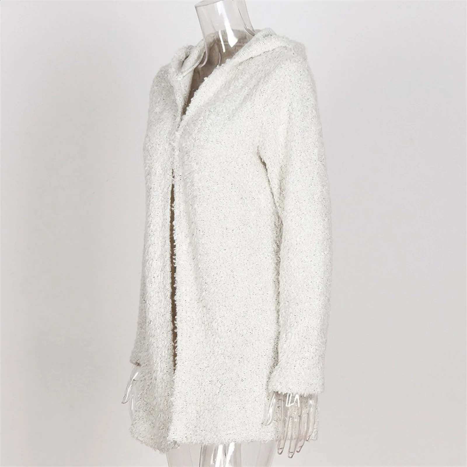 Womens Hooded Oversize Long Cardigan Loose Long Sleeve Sweater Solid Trendy Elegant Office Coat Casual Chunky plus Size Cardigan 240828
