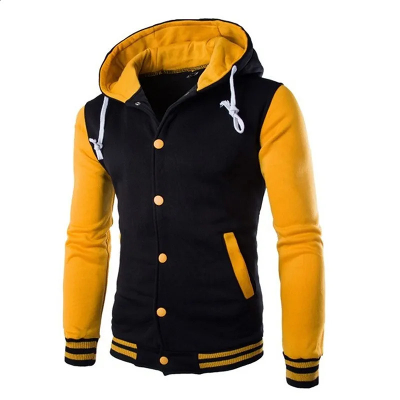 Colorful fashion hooded baseball jacket mens classic movie series casual plus size creative hiphop streetwear 240827