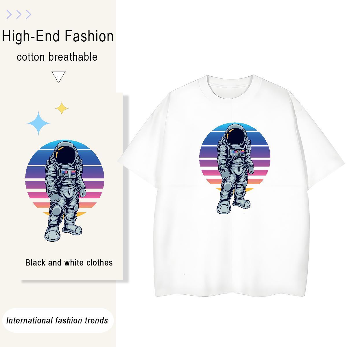 Free Shipping Tshirt for Man Woman 230g 100% Cotton universe Home Outdoor T Shirt For Woman Breathable Crew Neck Cartoon Printing L-4XL Tops