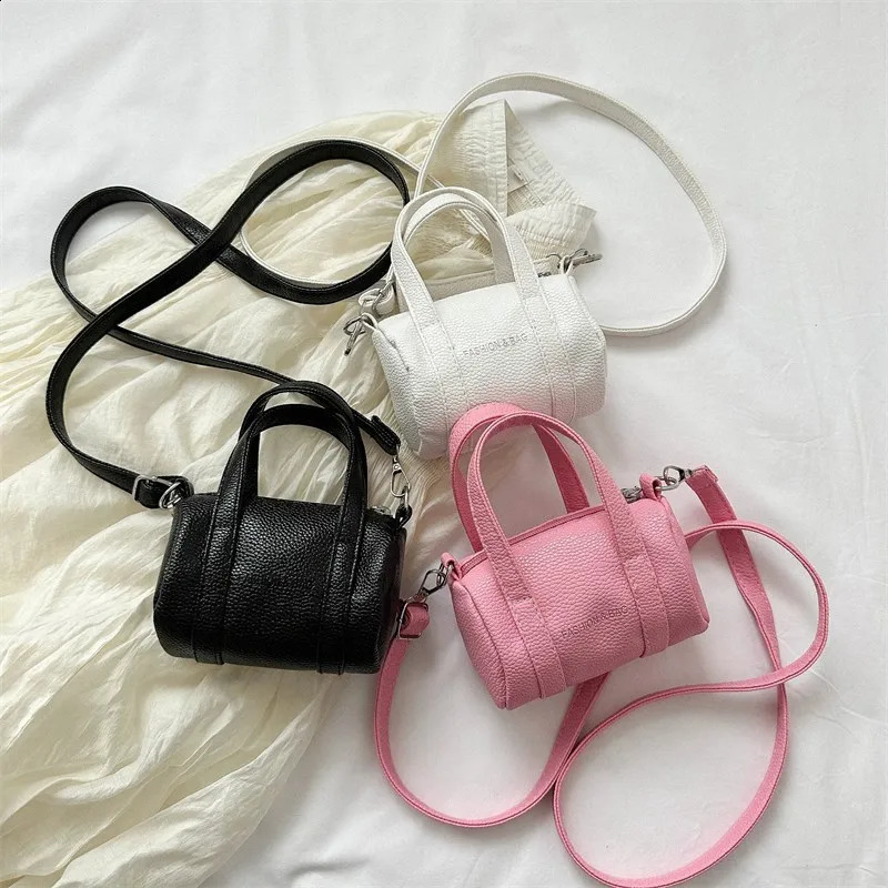Style Mini Cylindrical Bag Womens Versatile Shoulder Crossbody Pillow Bag Lychee Textured Handbag 240827