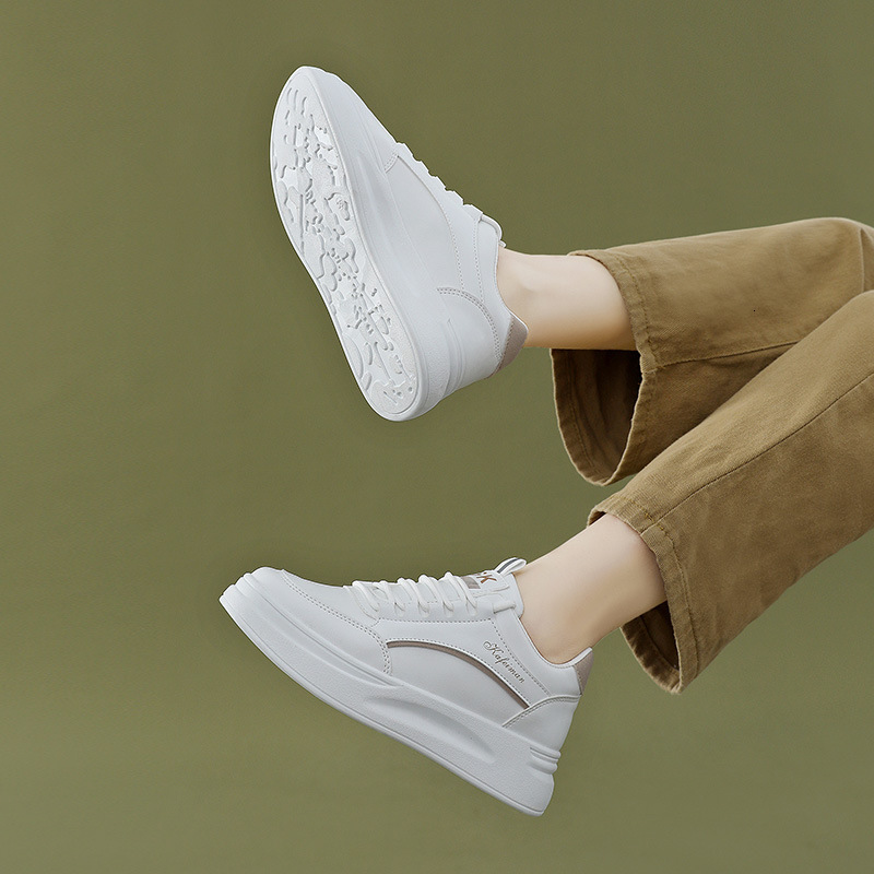 Ddmysports ZY Little White Board New Spring And Autumn Low Top Casual Sports Student Eightened Leather Women S Shoes OUTDOOR