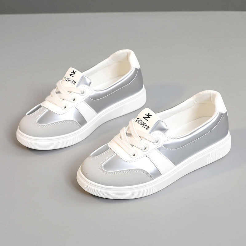 Ddmysports YQ New Casual Women S White Summer Color Blocked Board Shoes Thin Sole High Leather Surface Versatile Wear Resistant And Fashionable OUTDOO