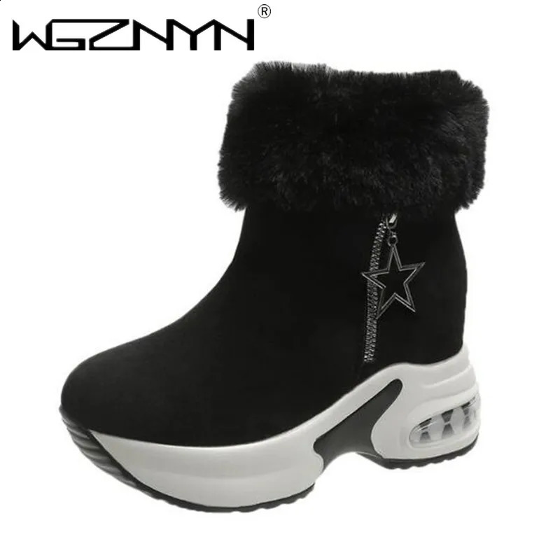 Winter Warm Womens Platform Snow Boots Ankle Boots Shoulder Shoes Zipper Inner Boots Botas Mujer Black Grey 240827