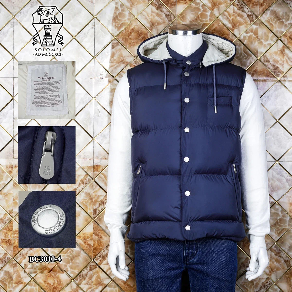 BILLIONAIRE SIJITONGDA vest cotton mens autumn and winter fashion hooded highend highquality jacket 240827