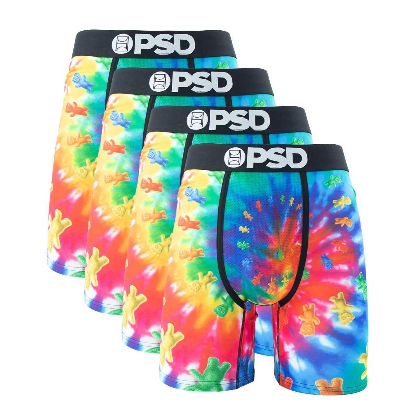 Underpants 4Pcs Sexy Men Underwear Boxers Fashion Print Underpants Male Panties Lingerie Breathable Printed Summer Man Boxer Briefs Trunks Y240828S62F