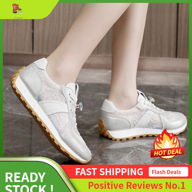 Ddmysports JCF New Spring And Summer Breathable Mesh Sports Casual White Women S Shoes Increase OUTDOOR