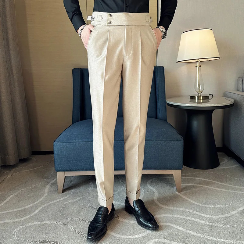 Summer Neapolitan Solid Color Business Cocktail Party Formal Occasion Mens Korean Edition Casual Shorts 240828