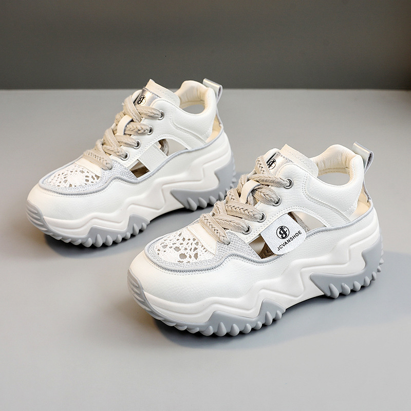 Ddmysports JC Interior Height Increasing Hollow Out Dad Korean Version Sports New Color Blocked Breathable Spring And Summer Casual Shoes For Women OU