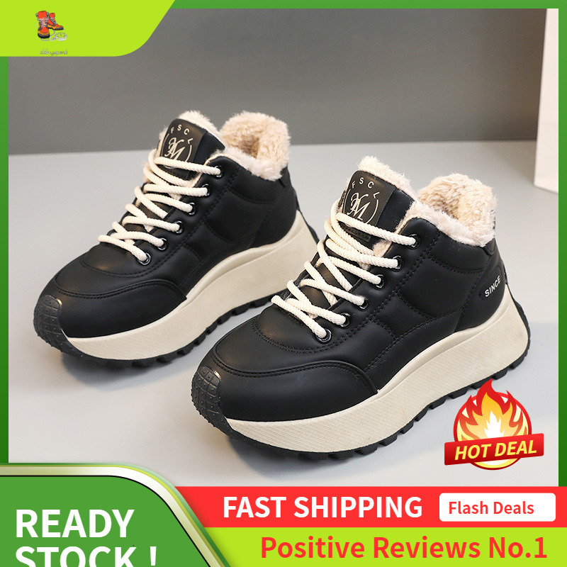 Ddmysports GM New Winter Thick Soled Cotton Shoes With Plush Insulation And Elevated Board Student Sports Street Photography Trend OUTDOOR