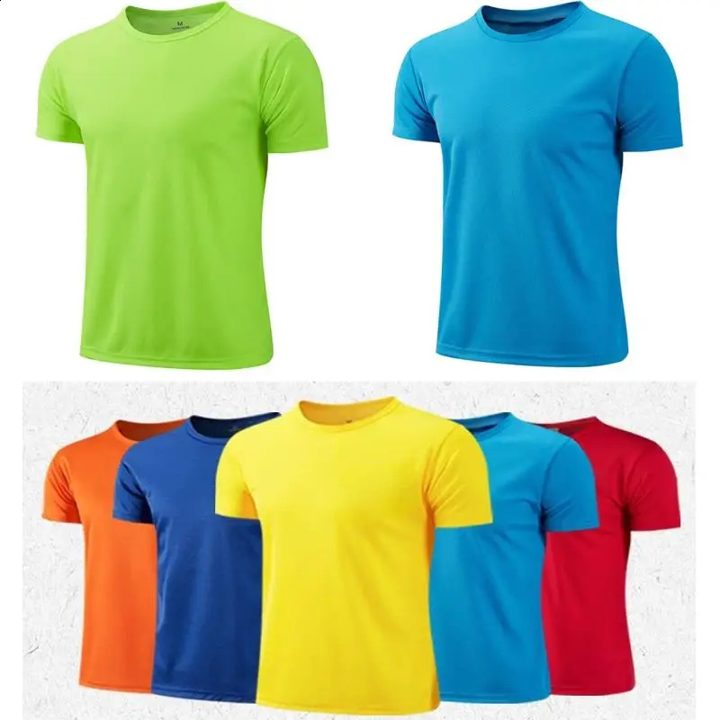 Mens quick drying short sleeved sports Tshirt gym jersey fitness shirt running youth breathable 240827