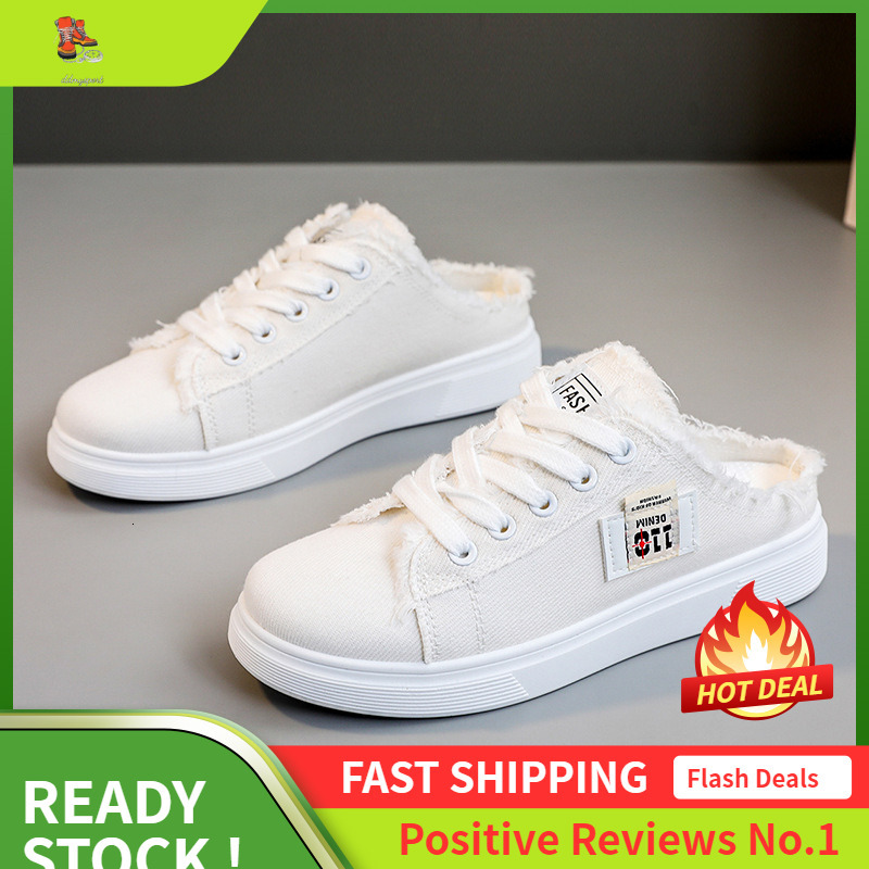Ddmysports YQ New Semi Trailer Women S Little White Summer Canvas Breathable Slim Fit Thin Sole Board Shoes Versatile Casual Wear Resistant OUTDOOR