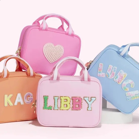 Custom Chenille Embroidery Lunch Bag Tote Insulated Lunch Bag Cooler Tote Bag Lunch Box Fruit Tote Bag Lunch Box Christmas Gift 240828