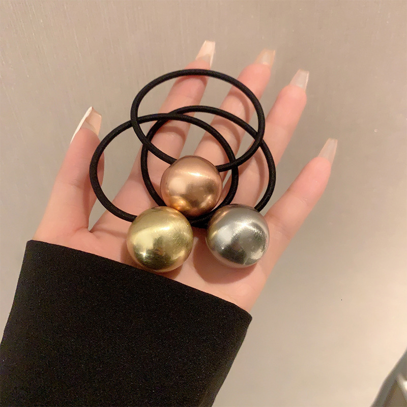 Metallic Brushed Hair Rope Fashionable Women S Ball Headband Tied Bun Ponytail Rubber Band Headband Accessory F08.28-2.8 1b926