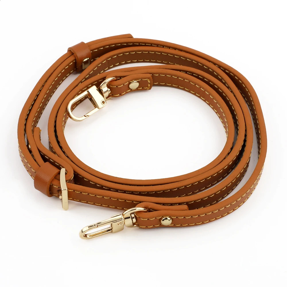 Cow Leather Bags Strap Adjustable Replacement 3mm Cowhide Crossbody Shoulder Straps Gold Hardware for Women Bag Accessories 240828