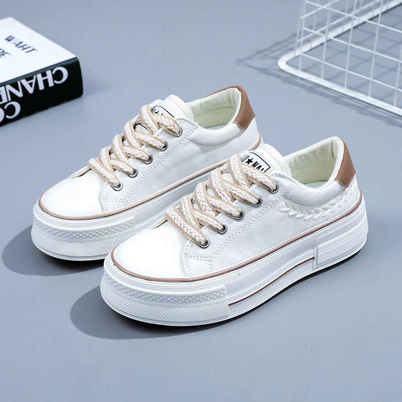 Ddmysports XK Canvas Women S New Versatile Breathable Casual Board Thick Sole Summer Small White Shoes OUTDOOR