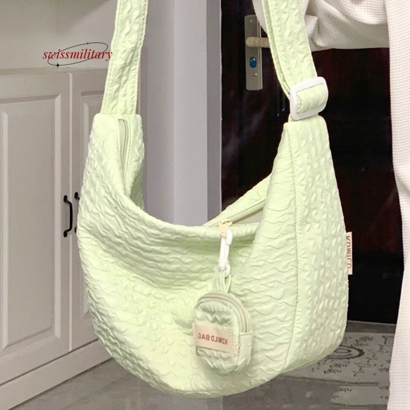 Swissmilitary Summer new small fresh sweet dumpling bag, versatile crossbody for women, large capacity commuting, niche, and high aesthetic value bag 