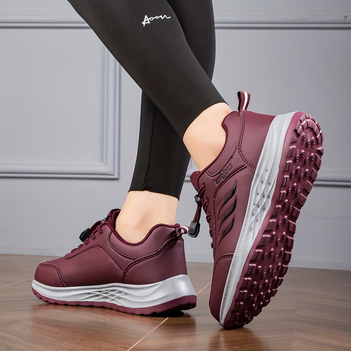 Womens Waterproof Running Sneakers - Quick-lace Drawstring, Superb Anti-slip, Stylish Low-top Design - Durable Gym & Jogging Trainers for Outdoor Adve