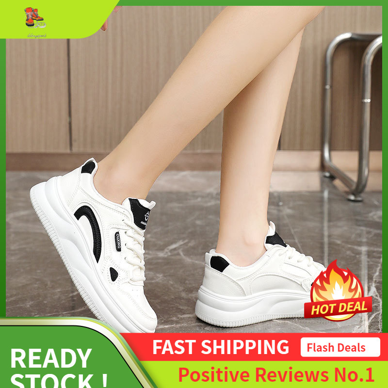 Ddmysports S New White Spring And Summer Breathable Women S Thick Soled Height Increasing Board Shoes Wear Resistant Casual Sports Trend OUTDOOR