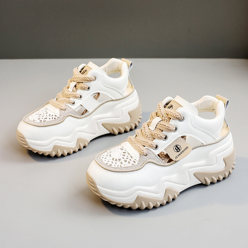 Ddmysports JC Interior Height Increasing Hollow Out Dad Korean Version Sports New Color Blocked Breathable Spring And Summer Casual Shoes For Women OU