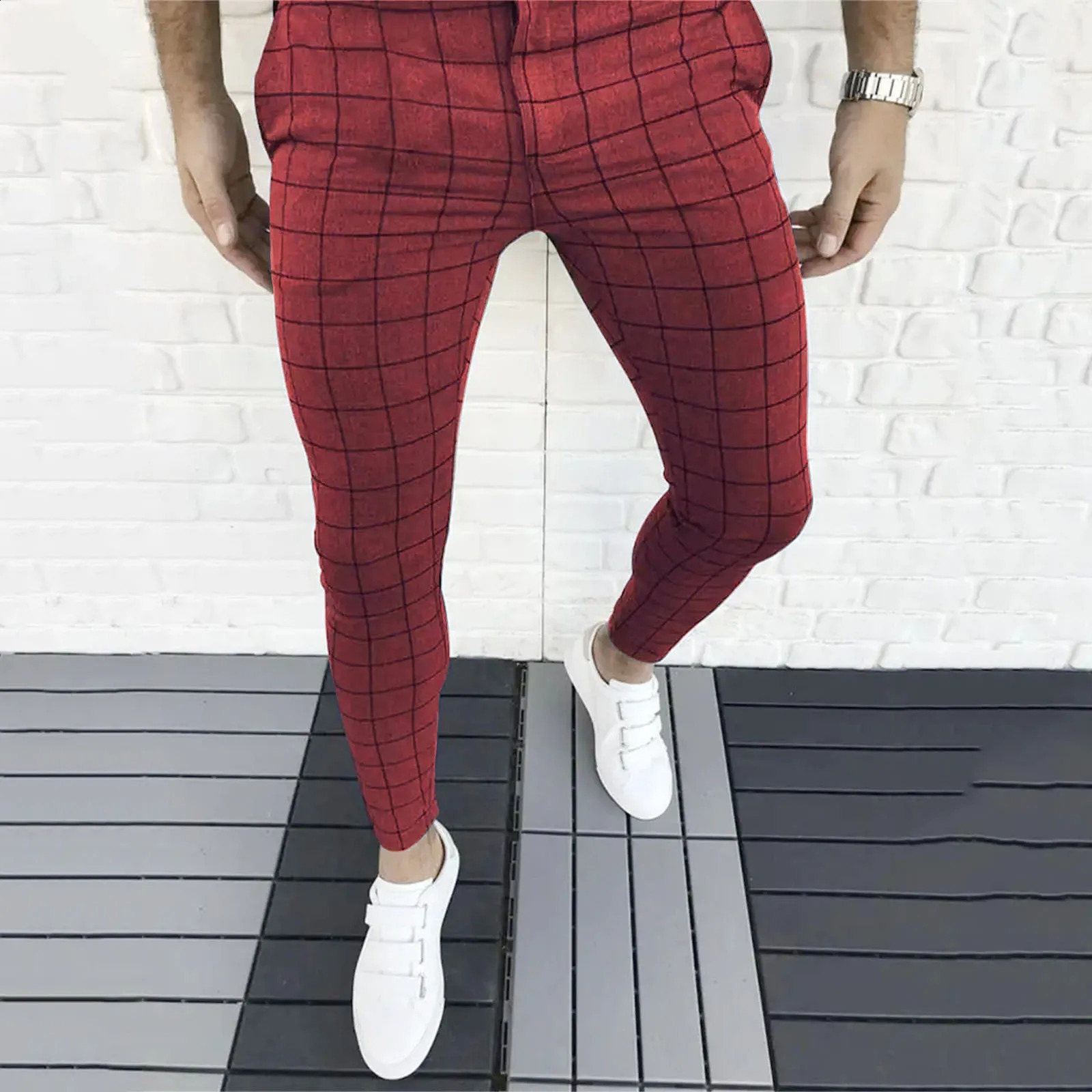 Mens Four Seasons Fashion Casual Plain Pocket Zipper Button Foot Pants Set Running Exercise Pants 240828