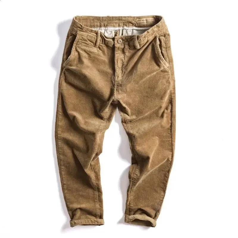 Mens Corduroy Pants Autumn Loose-fit Casual Pants Japanese Style Straight-leg Trendy Streetwear For Men 240828
