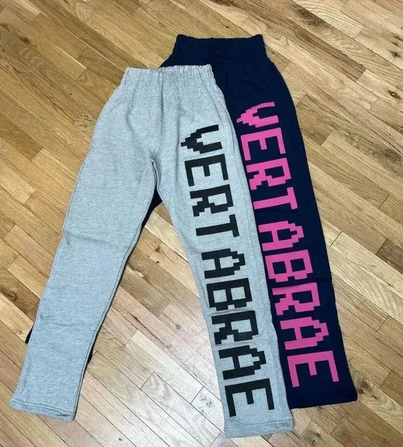 2024 Mens Sports Pants Harajuku Loose Casual Vertabrae2024 Y2K Elastic Waist Drawstring Letter Jogging Street Wear 240827