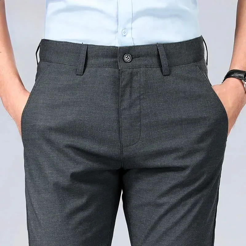 Office Slim Fit Fluid Tressed Mens Set Work Pants Spandex Dress Anti Wrinkle Luxury Affordable Price 240827