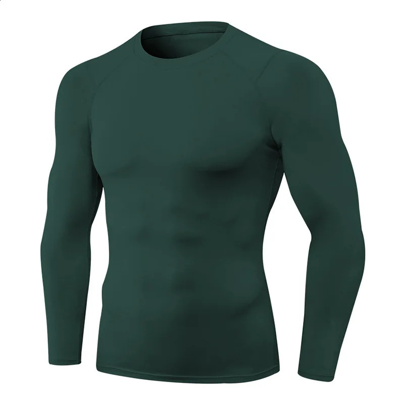 Mens autumn and winter sports long sleeved outdoor running tight training Tshirt high elasticity fast drying fitness bike 240827