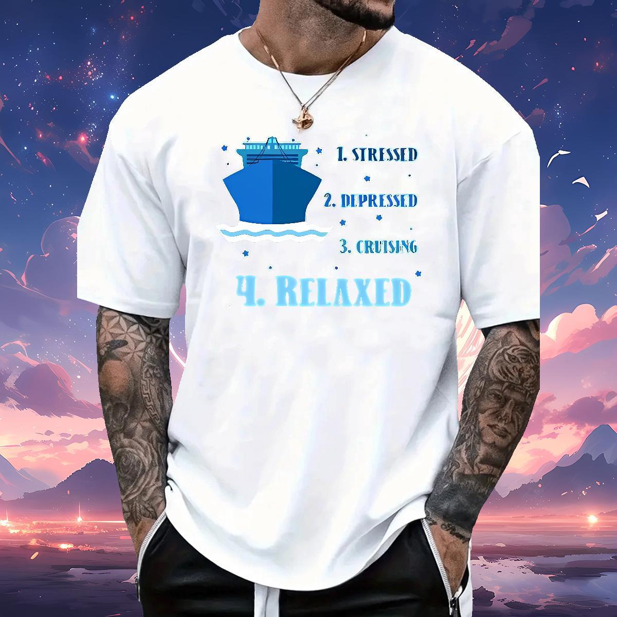 New Mens T Shirts Street wear Hip Hop Free Shipping Tshirt for Man Woman Tops Shirt Custom Cartoon Short Sleeve O-Neck cruise ship 230g 100% Cotton