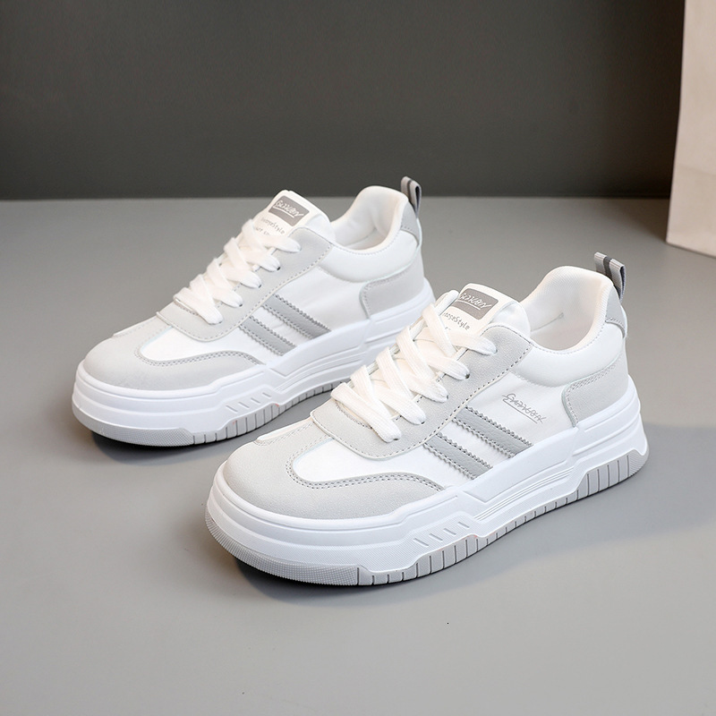 Ddmysports W New Little White Spring Summer Women S Thick Sole Eightened Board Shoes Casual Students Wear Resistant Street Shooting Trend OUTDOOR