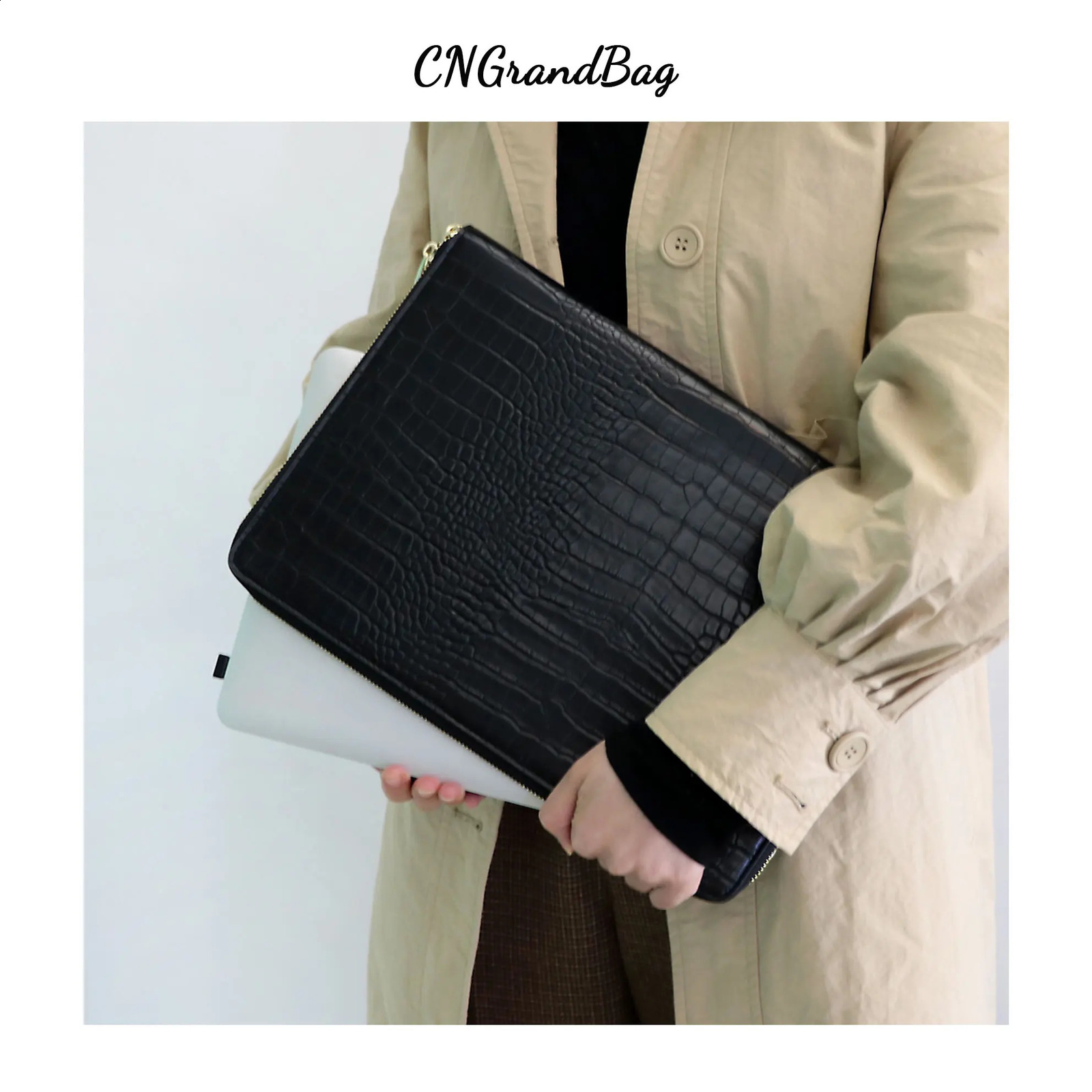 Customized Saffiano PU Leather Laptop Sleeve Bag for 13 Travel Computer Pouch Unisex Protective Cover Mac 240827