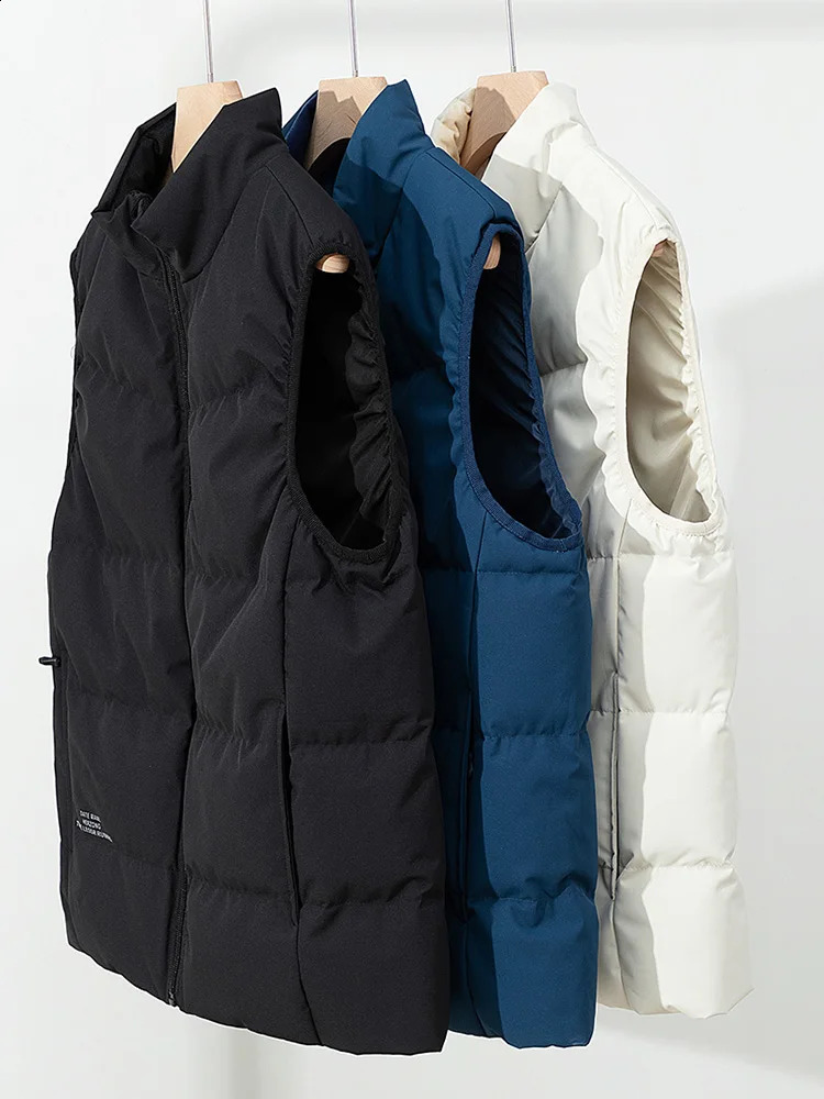 Winter 80% duck down pad warm vest mens waterproof sleeveless jacket ultrathin suitable for casual inflatable Gilet Plus size 8xl 7xl 240827