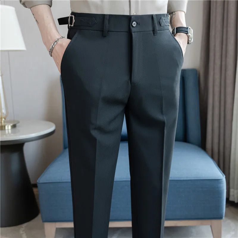 Mens Summer Pants High Quality Thin Neapolitan Mens Dress Pants Business Formal Wear Ultra Thin Suitable for Mens Trousers 240828