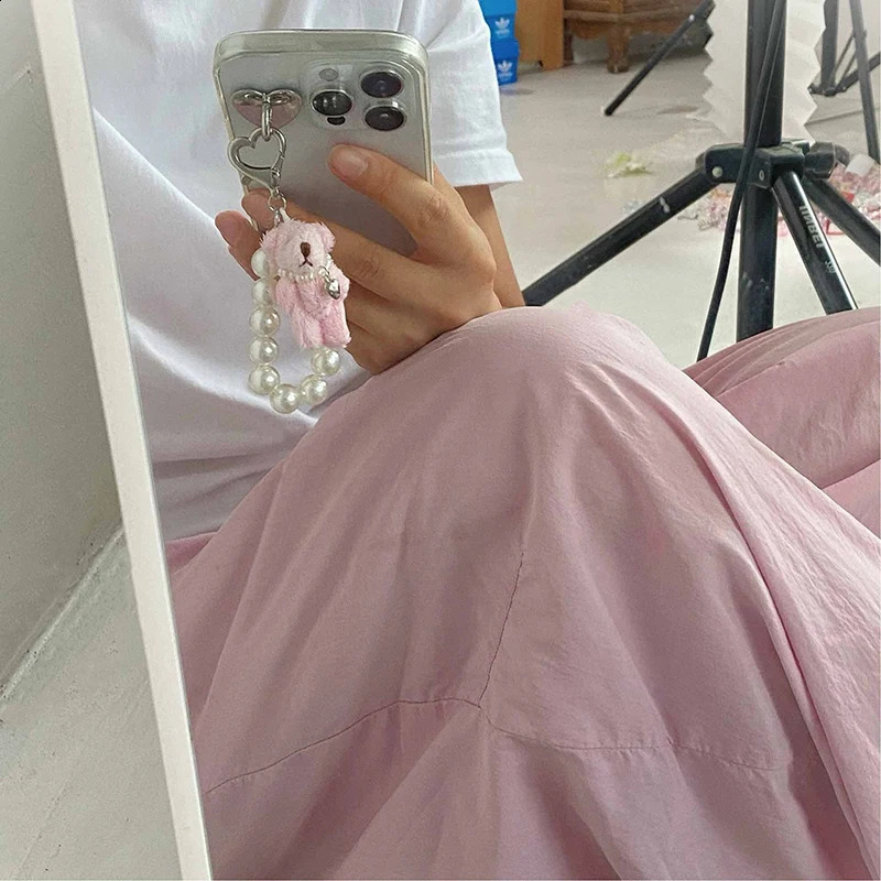 1PC Joint Bear Pearl Phone Chain Pendant Keychain Plush Teddy Bear Keyring Jewelry Camera Bag DIY Decoration Handmade Gift 250214