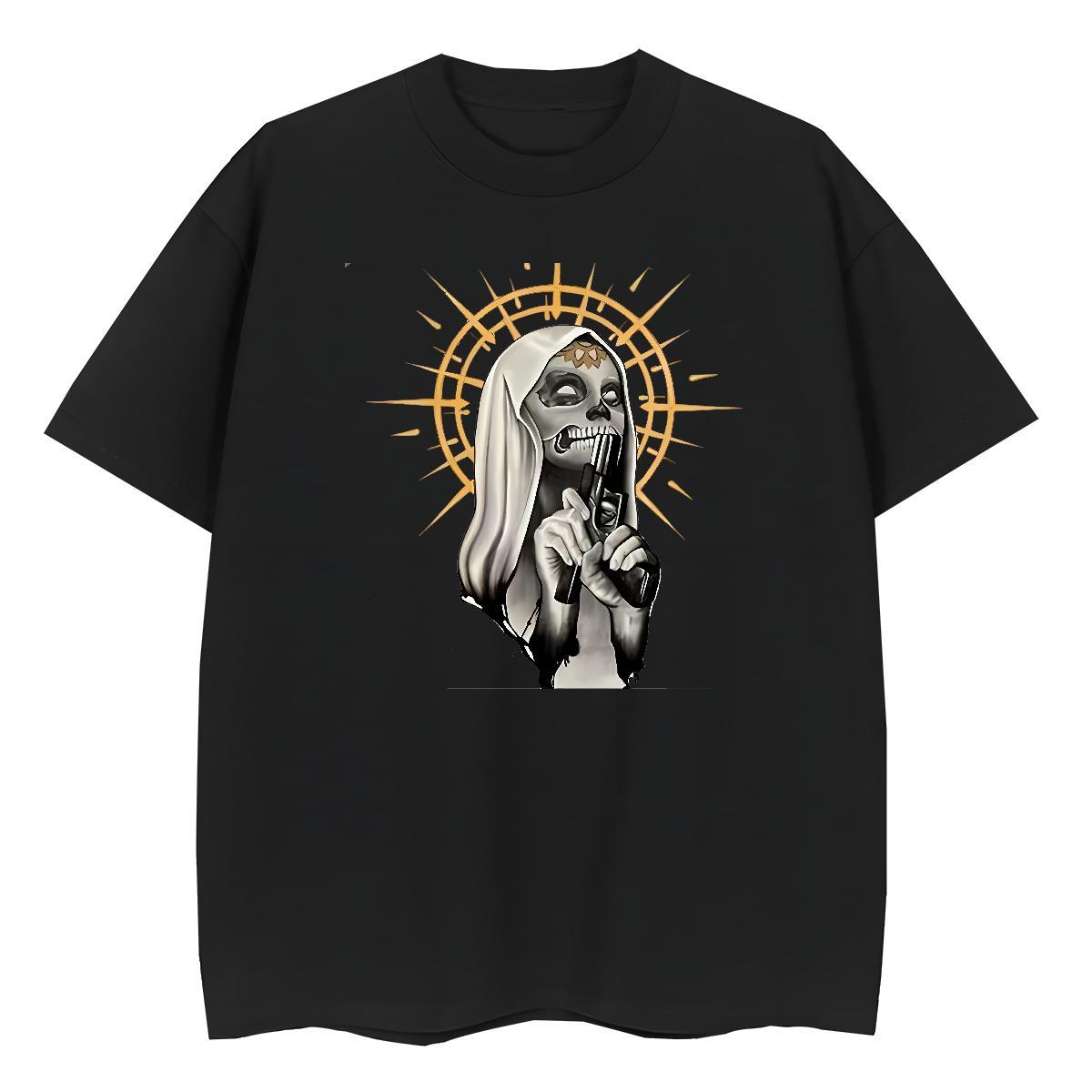 Comfortable Unisex Tshirts 230g Pure Cotton nun Street Women T Shirts O Neck Short Sleeves Custom Print Oversized Clothings