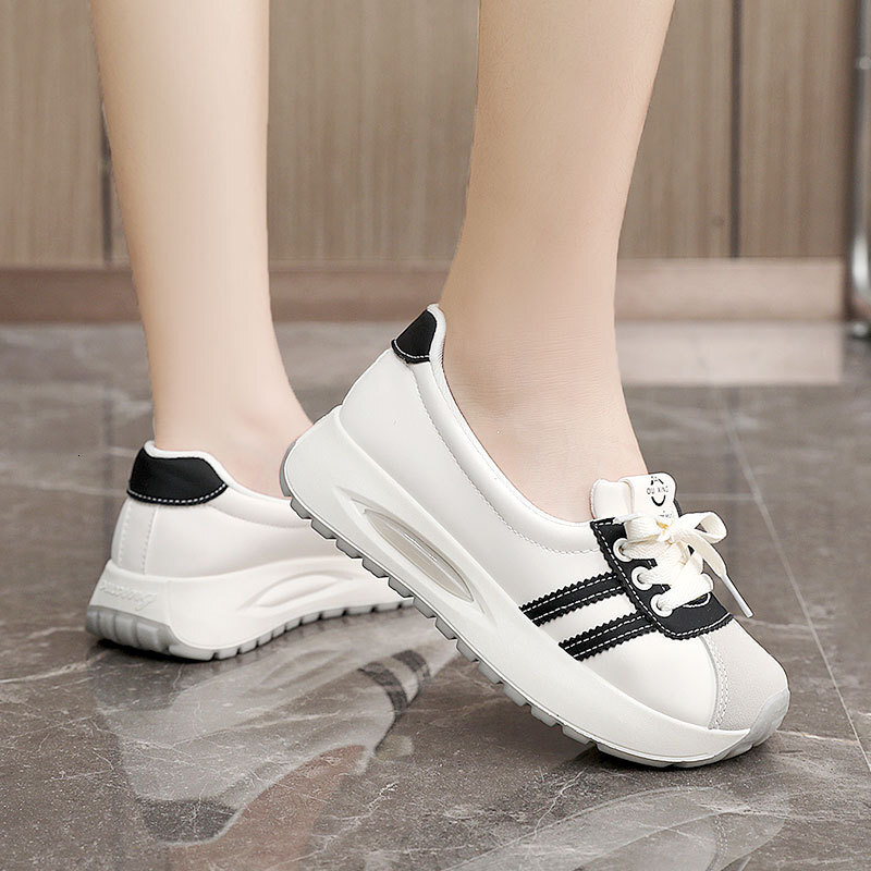 Ddmysports Q Little White Trendy Spring And Summer Versatile Women S Student Casual Breathable Eight Increasing Sports Shoes OUTDOOR
