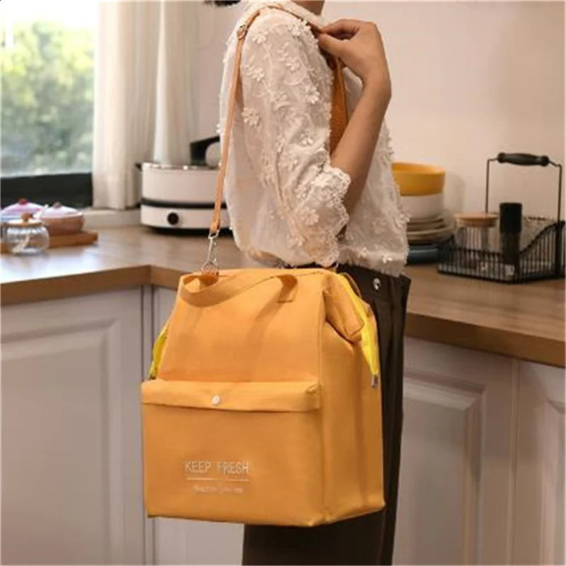 Large Capacity Lunch Bag Women Waterproof Insulated Shoulder Crossbody Bags for Box Picnic Portable Fresh Cooler 2024 240827