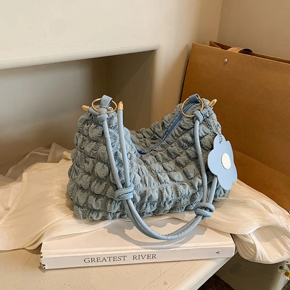 Trendy Pleated Bubbles Shoulder Bags Handbag Daily Commuting Bag Underarm Bag Plaid Quilted Solid Bag Messenger Bag 250122